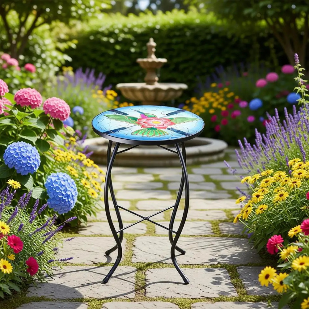 Круглый приставной столик для патио 14 дюймов, стеклянная подставка для растений/кофе для балкона
Круглый приставной столик для патио 14 дюймов, стеклянная подставка для растений/кофе для балкона