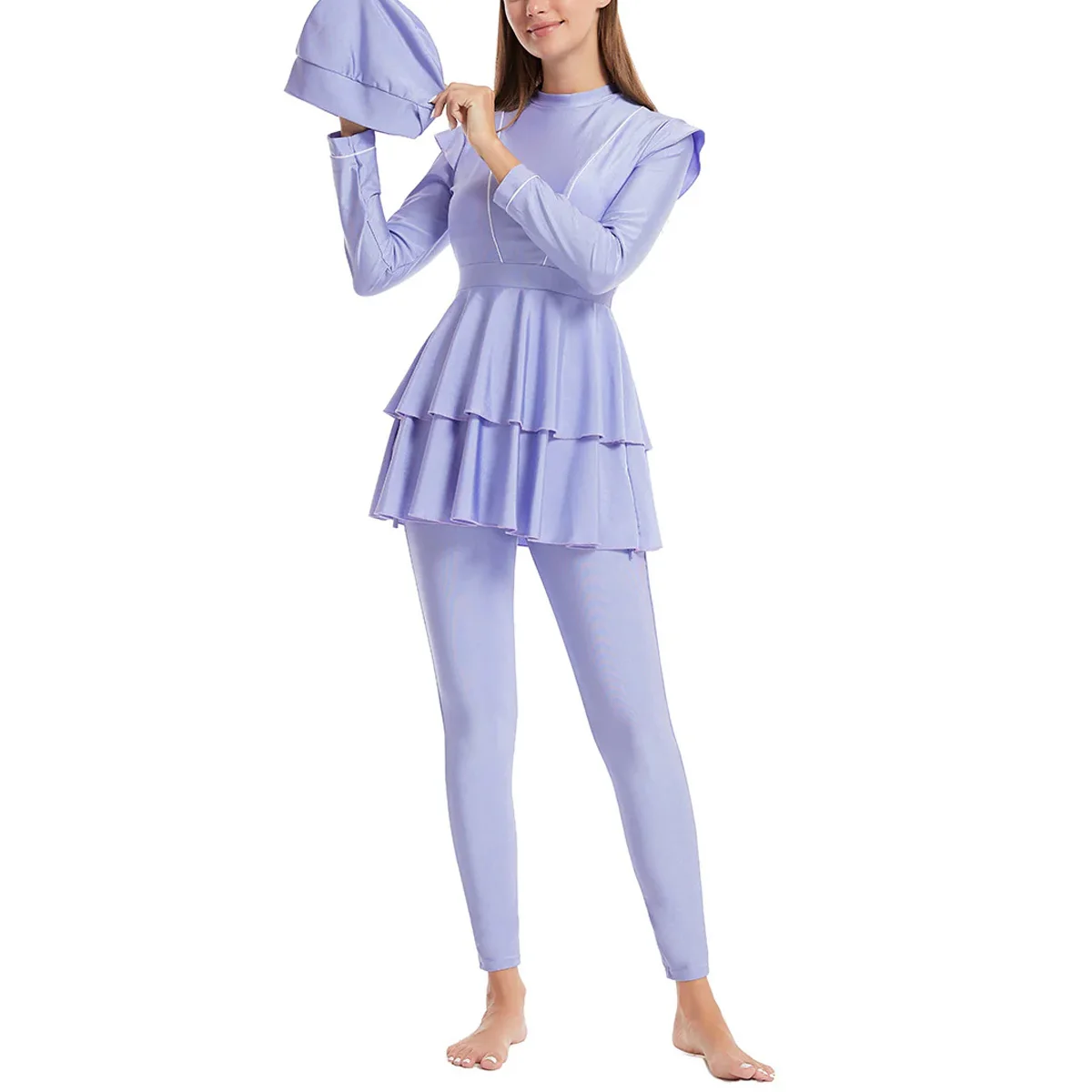 Modest Swim Dress Muslim Swimsuit Long Sleeve Full Coverage Burkini Islamic Beach & Pool Wear for Women, Quick-Dry Fabric
Modest Swim Dress Muslim Swimsuit Long Sleeve Full Coverage Burkini Islamic Beach & Pool Wear for Women, Quick-Dry Fabric