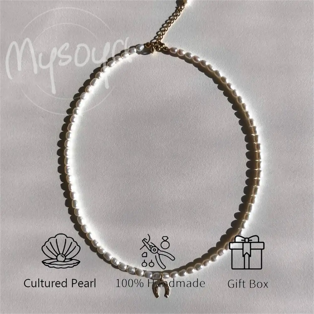 MYSOYA White Rice-shaped Freshwater Pearl Necklace 5-6mm Has A Gift Box Gift for Her/Him for Birthday/Wedding/Valentine's Day
MYSOYA White Rice-shaped Freshwater Pearl Necklace 5-6mm Has A Gift Box Gift for Her/Him for Birthday/Wedding/Valentine's Day