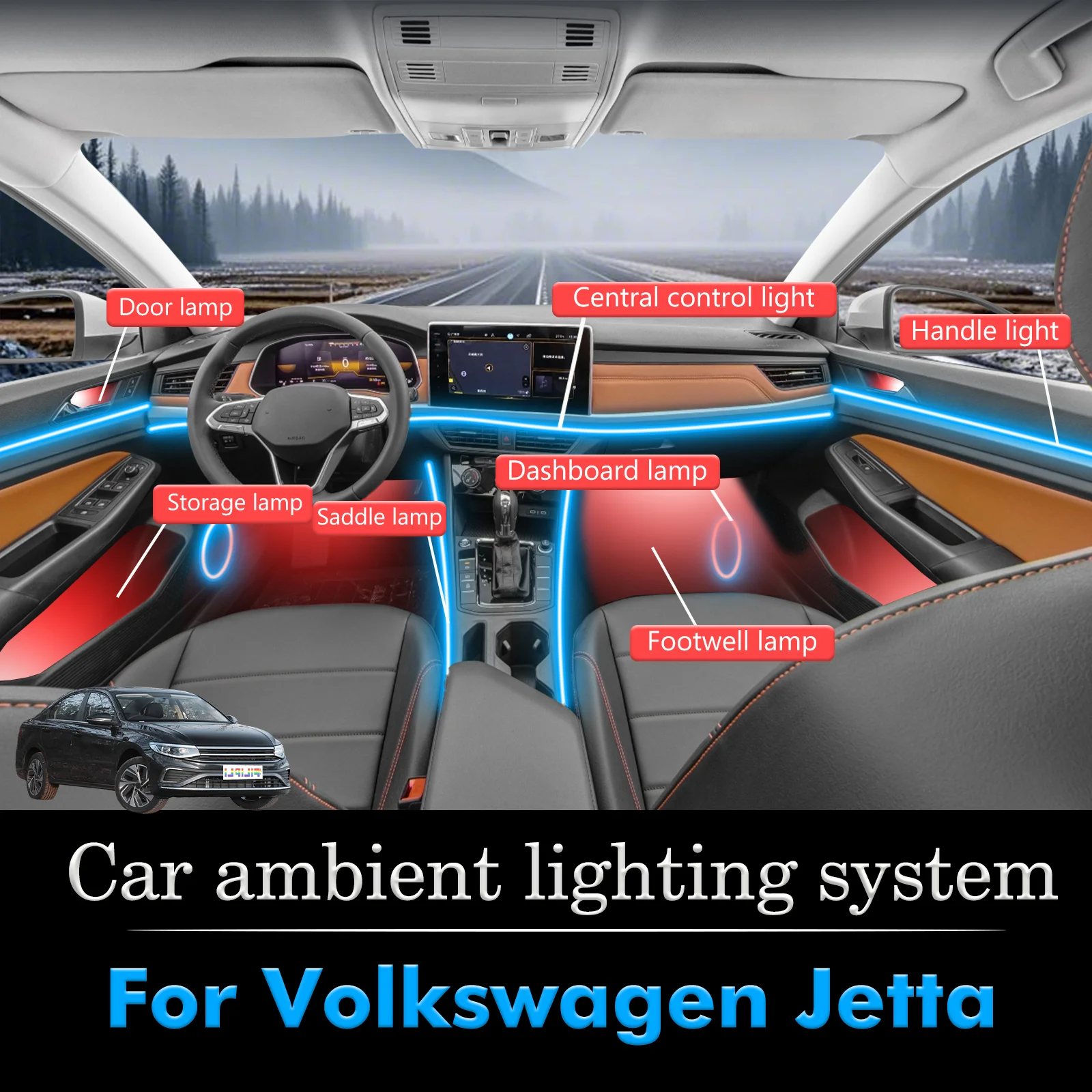 Для Volkswagen Jetta салон автомобиля настроение окружающий свет RGB 64-цветный светодиодный умный пульт дистанционного управления атмосферная лампа энергосберегающий комплект
Для Volkswagen Jetta салон автомобиля настроение окружающий свет RGB 64-цветный светодиодный умный пульт дистанционного управления атмосферная лампа энергосберегающий комплект