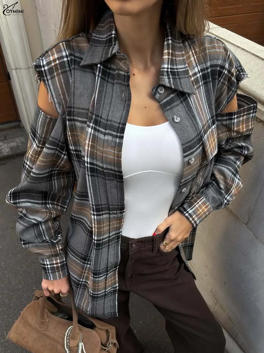 Oymimi Fashion Grey Print Woman Blouses Elegant Turn-Down Collar Long Sleeve Hollow Out Shirts Casual Button Pockets Blouses
Oymimi Fashion Grey Print Woman Blouses Elegant Turn-Down Collar Long Sleeve Hollow Out Shirts Casual Button Pockets Blouses