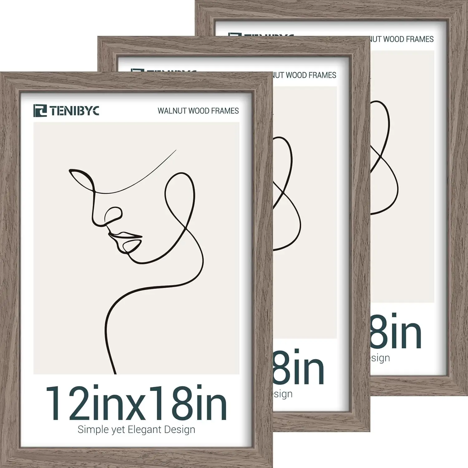 12x18 Picture Frame Set of 3 with HD Glass - Natural Brown Solid Wood Poster Frame for Wall Hanging
12x18 Picture Frame Set of 3 with HD Glass - Natural Brown Solid Wood Poster Frame for Wall Hanging