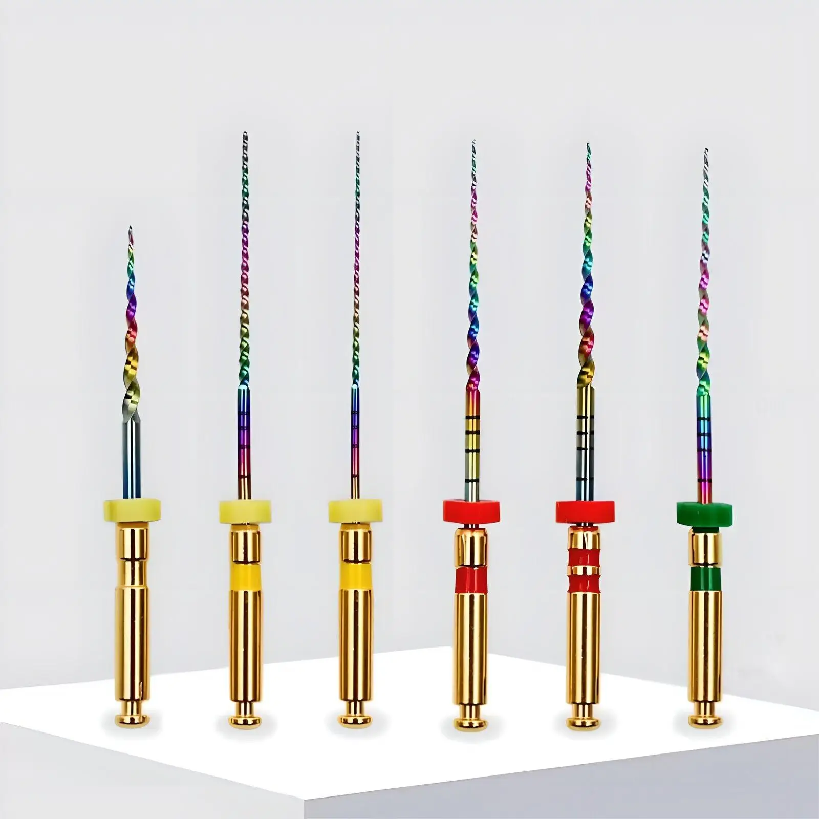 Rainbow Coated Niti Rotary Endodontic Files, Heat Activated Flexible Engine Files for Dental Root Canal Treatment
Rainbow Coated Niti Rotary Endodontic Files, Heat Activated Flexible Engine Files for Dental Root Canal Treatment