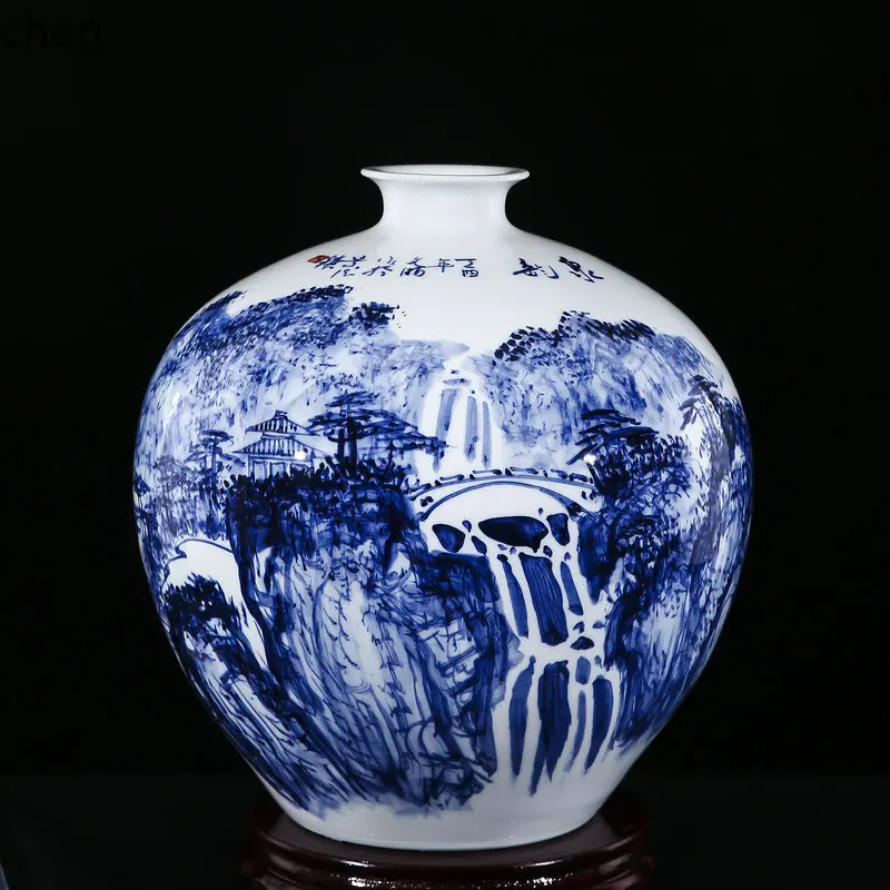 YXY Ceramic Small Vase Blue and White Porcelain Hand-painted Peony Lotus Landscape Ornament Decoration
YXY Ceramic Small Vase Blue and White Porcelain Hand-painted Peony Lotus Landscape Ornament Decoration