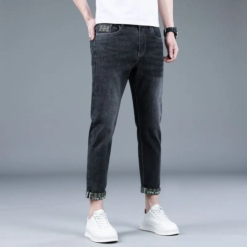 Fashionable Embroidered Slim Fit Jeans Men's Korean Style Elastic Casual Cotton Polyester Blend Four Seasons Wear
Fashionable Embroidered Slim Fit Jeans Men's Korean Style Elastic Casual Cotton Polyester Blend Four Seasons Wear