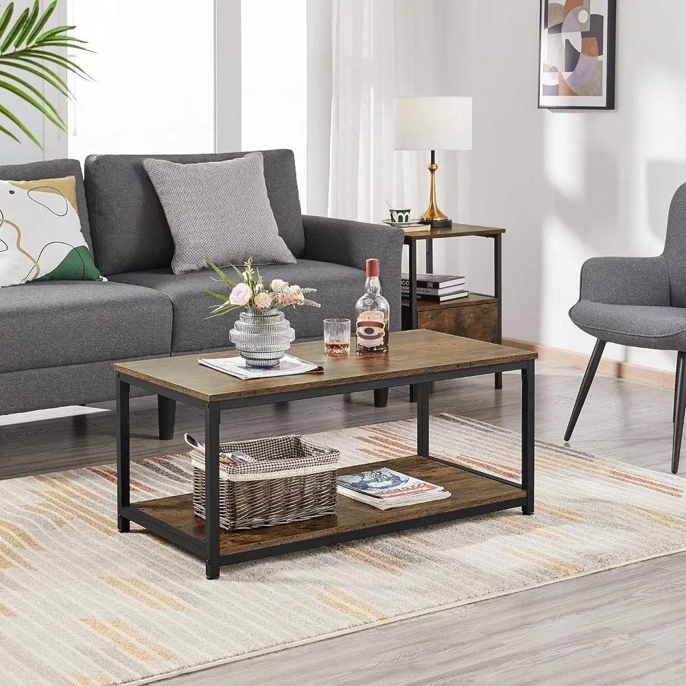2-Tier Coee Table, Industrial Wood Coee Table with Storage Shel or Living Room, RecSide End Table with Metal e, Rustic Brown
2-Tier Coee Table, Industrial Wood Coee Table with Storage Shel or Living Room, RecSide End Table with Metal e, Rustic Brown