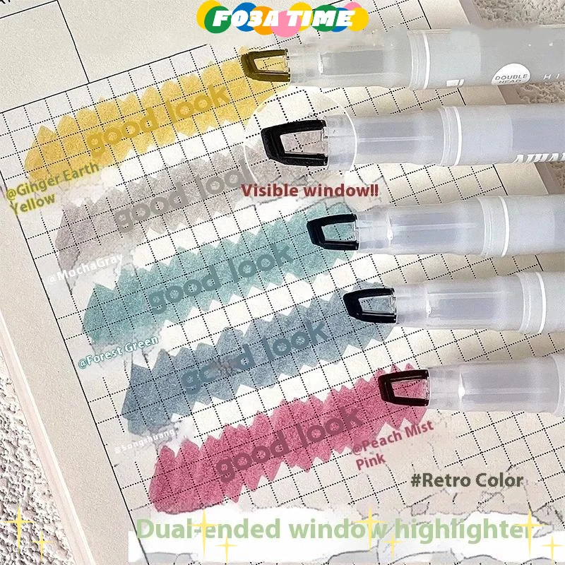 5Colors/Set Double Headed Highlighter Pen Set Unique Window Tip Highlighter Pen Highlighters Marker School Stationery Supplies
5Colors/Set Double Headed Highlighter Pen Set Unique Window Tip Highlighter Pen Highlighters Marker School Stationery Supplies