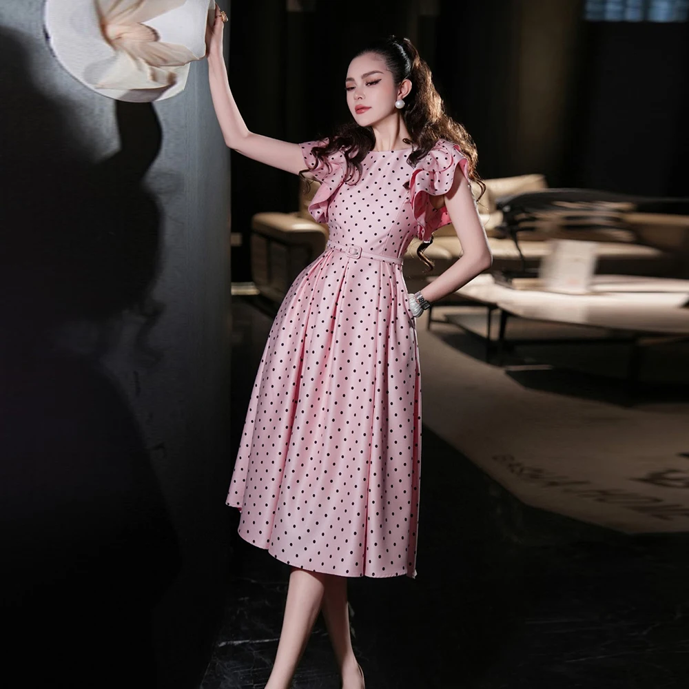 ZJYT Elegant Luxury Summer Midi Dresses for Women Butterfly Sleeves Polka Dot Print Party Dress White Pink Female Vestidos 2025
ZJYT Elegant Luxury Summer Midi Dresses for Women Butterfly Sleeves Polka Dot Print Party Dress White Pink Female Vestidos 2025