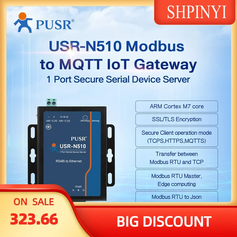 USR N510-H7-4 Версия Modbus Шлюз RS485 в Ethernet Modbus Конвертер с MQTT/SSL/TSL
USR N510-H7-4 Версия Modbus Шлюз RS485 в Ethernet Modbus Конвертер с MQTT/SSL/TSL