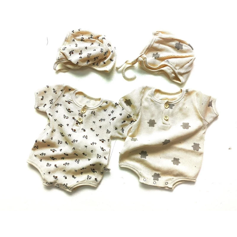 2022 Infant Summer Bodysuit Newborn Clothes Baby Girl Cute Floral Print Onesies Kid Boy Waffle Bear Bodysuits With Hat
2022 Infant Summer Bodysuit Newborn Clothes Baby Girl Cute Floral Print Onesies Kid Boy Waffle Bear Bodysuits With Hat