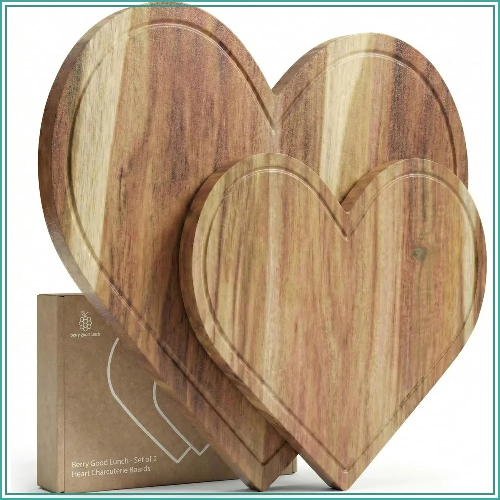 Set of 2 Heart Charcuterie Boards - Acacia Wood Cutting Board, Mother's Day Gift for Mom, Wife, Grandma
Set of 2 Heart Charcuterie Boards - Acacia Wood Cutting Board, Mother's Day Gift for Mom, Wife, Grandma