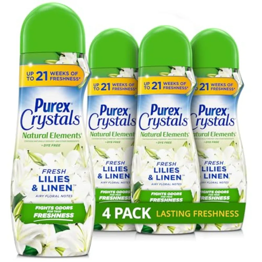 Purex Crystals In-Wash Scent Booster, Natural Elements, Fresh Lilies and Linen, 21 oz Pack of 4,Long-Lasting Freshness and Odor
Purex Crystals In-Wash Scent Booster, Natural Elements, Fresh Lilies and Linen, 21 oz Pack of 4,Long-Lasting Freshness and Odor