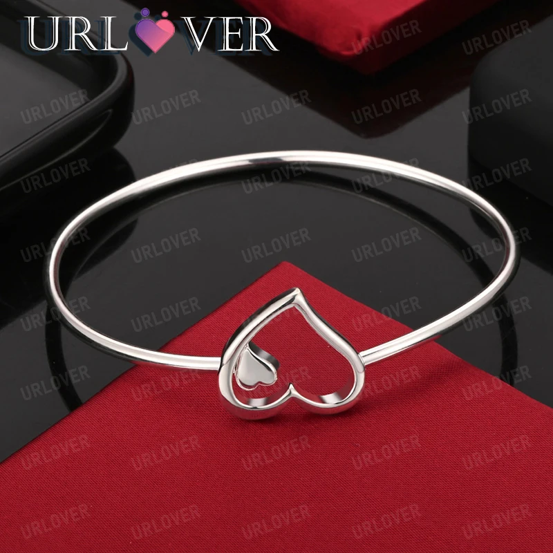 Fashion Charm Jewelry 925 Sterling Silver Heart Bangle For Men Woman Romantic Wedding Party Birthday Gift Silver Accessories
Fashion Charm Jewelry 925 Sterling Silver Heart Bangle For Men Woman Romantic Wedding Party Birthday Gift Silver Accessories
