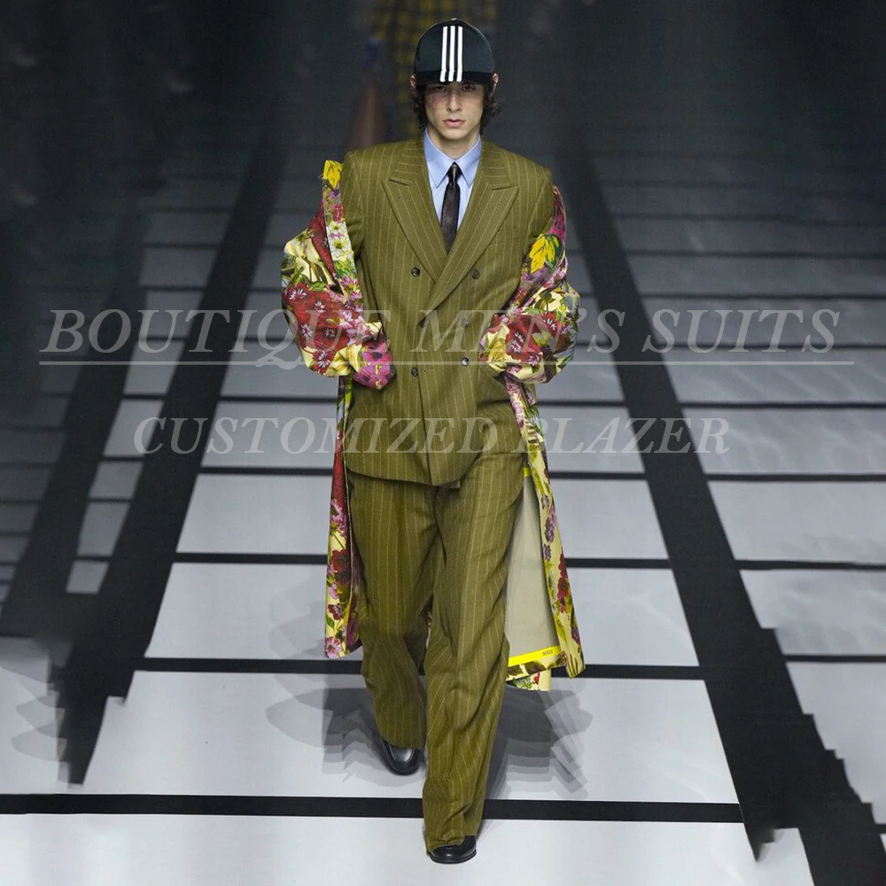 Formal Double Breasted Men's Suits High Quality Pinstripe 2 Piece Jacket Pants Sets Customzied Loose Fashion Male Clothing
Formal Double Breasted Men's Suits High Quality Pinstripe 2 Piece Jacket Pants Sets Customzied Loose Fashion Male Clothing