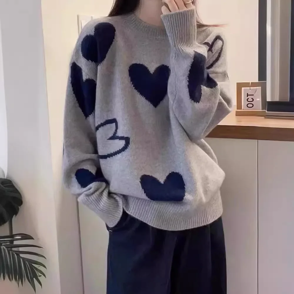 Новый повседневный джемпер Sueter Mujer в корейском стиле с круглым вырезом Hit The Color Heart Tenderness вязаный свитер осень-зима новый женский пуловер
Новый повседневный джемпер Sueter Mujer в корейском стиле с круглым вырезом Hit The Color Heart Tenderness вязаный свитер осень-зима новый женский пуловер