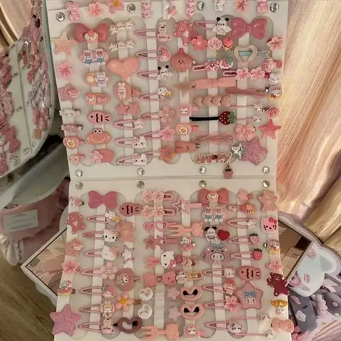 10-50 Stuks Y2K Haarspeldjes Set Leuke Roze Haaraccessoires Naadloze Rand Clip Vrouwen Meisje Zoete Schoonheid Haarspeld trendy Haar Clips