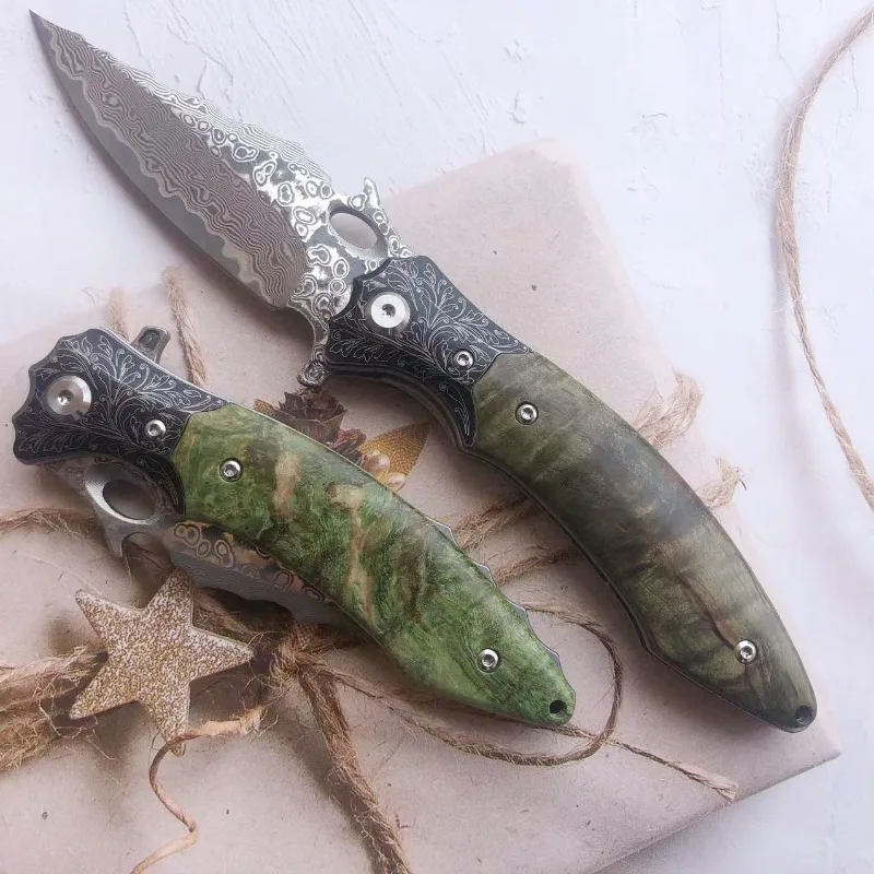 High end Damascus VG10 steel folding knife outdoor portable mini knife gift box set
High end Damascus VG10 steel folding knife outdoor portable mini knife gift box set