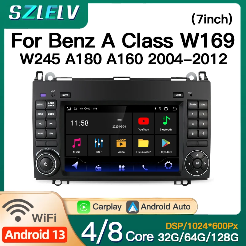 For Mercedes Benz A Class W169 W245 A180 A160 Linux Video Player Autoradio Carplay GPS System Car Radio Android Auto Play Audio
For Mercedes Benz A Class W169 W245 A180 A160 Linux Video Player Autoradio Carplay GPS System Car Radio Android Auto Play Audio