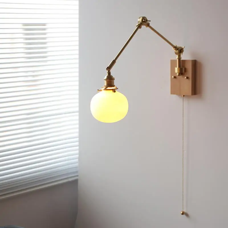 Japanese ceramic wall lamp Nordic study bedroom bedside log with pull wire switch rotates left and right
Japanese ceramic wall lamp Nordic study bedroom bedside log with pull wire switch rotates left and right
