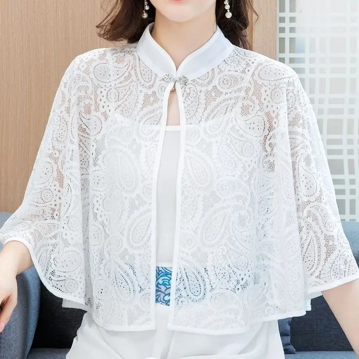 Women New Summer Sun Protection Air-Conditioning Cloak Chiffon Short Outer Wear Sunscreen Shawl Lace Thin Jacket Wrap A460
Women New Summer Sun Protection Air-Conditioning Cloak Chiffon Short Outer Wear Sunscreen Shawl Lace Thin Jacket Wrap A460