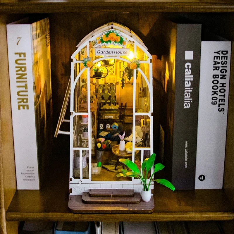 Flower Garden House Home Bookend Decor NEW Modern DIY Wooden Book Nook Shelf Insert Miniature Building Kits Adult Handmade Gifts
Flower Garden House Home Bookend Decor NEW Modern DIY Wooden Book Nook Shelf Insert Miniature Building Kits Adult Handmade Gifts