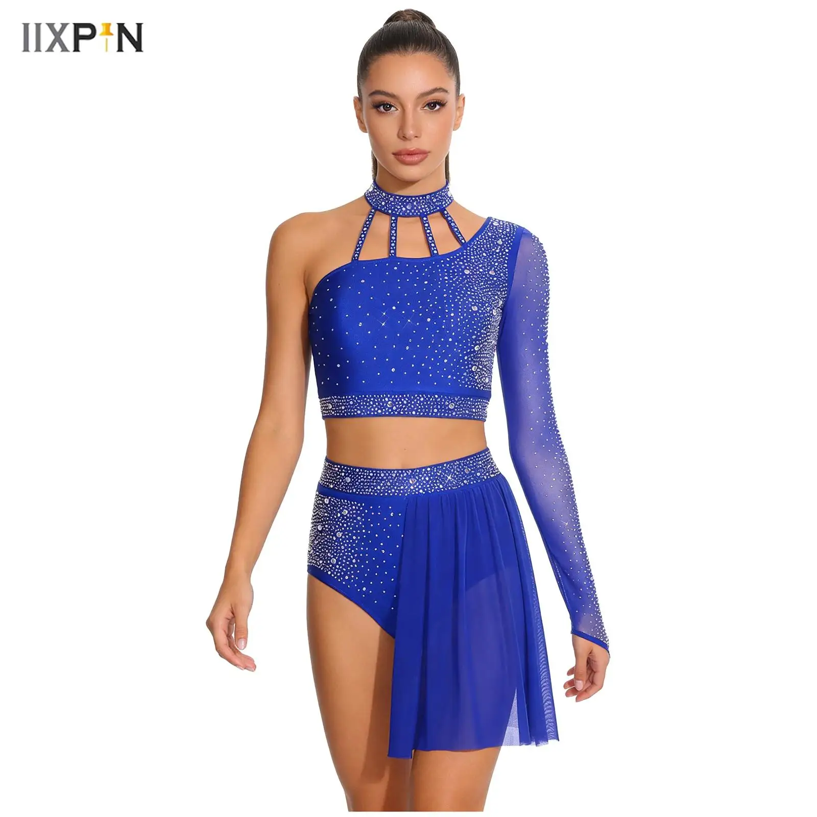 Женский наряд для латинских танцев, асимметричный одинарный топ с длинными рукавами и стразами на спине + сетчатая юбка, шорты, танцевальный костюм
Женский наряд для латинских танцев, асимметричный одинарный топ с длинными рукавами и стразами на спине + сетчатая юбка, шорты, танцевальный костюм