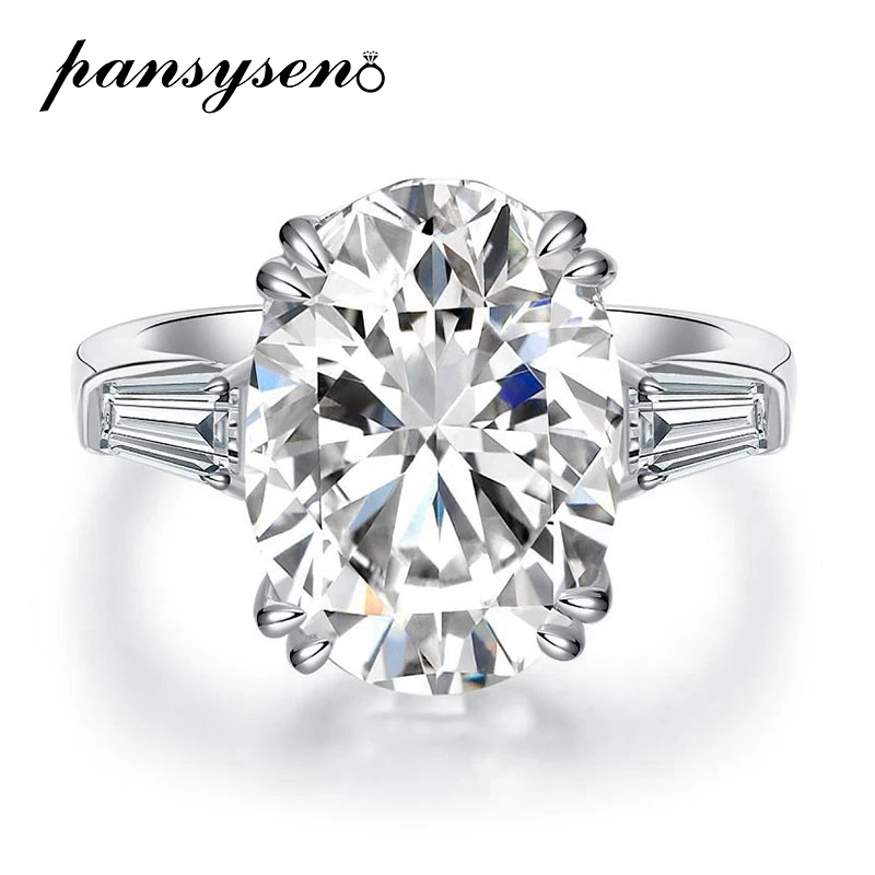 PANSYSEN S925 Sterling Silver 10CT Oval Cut High Carbon Diamond Rings for Women Wedding Engagement Party Ring 18k Fine Jewelry
PANSYSEN S925 Sterling Silver 10CT Oval Cut High Carbon Diamond Rings for Women Wedding Engagement Party Ring 18k Fine Jewelry