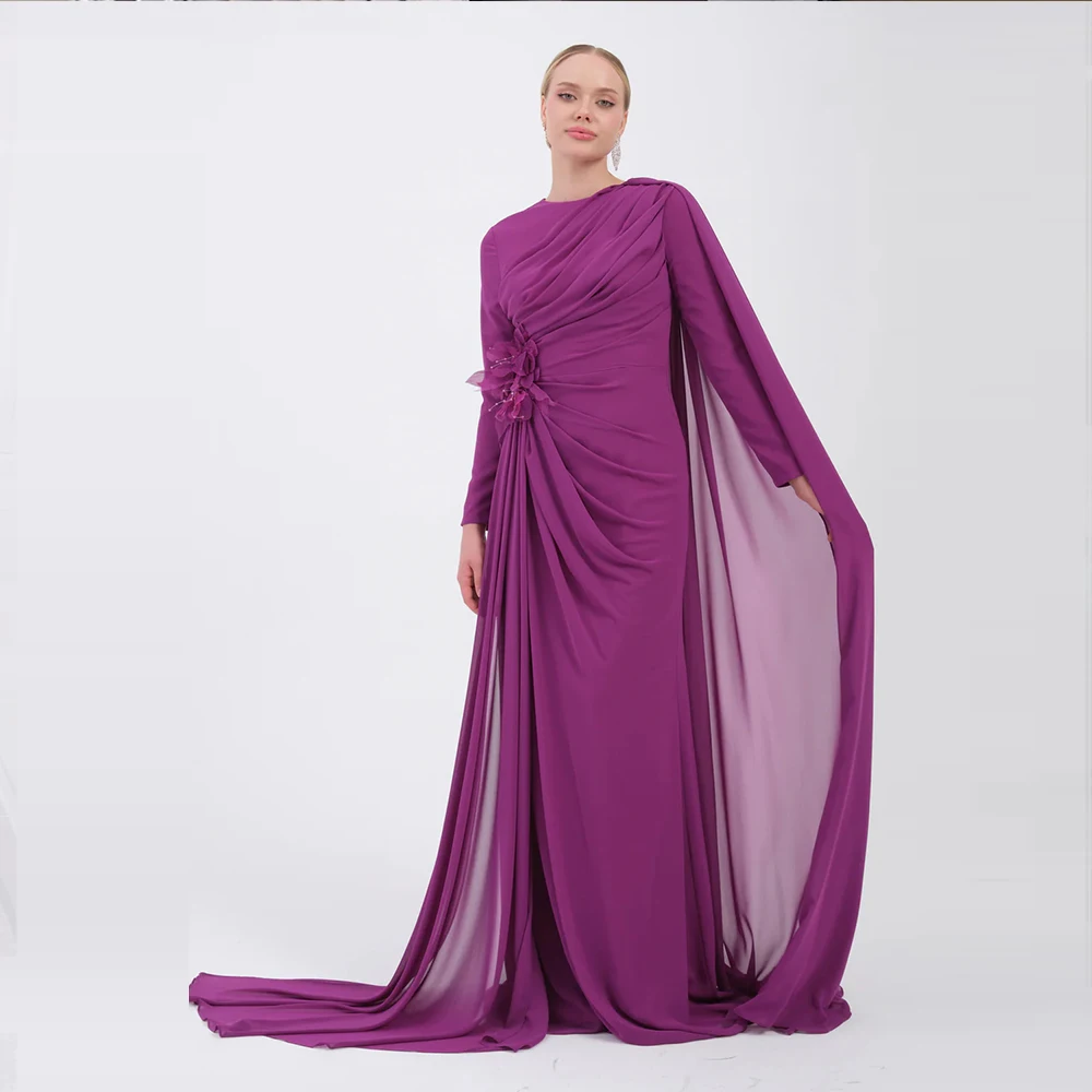 Appliques Flower Evening Dresses with Long Cloak Pleated Prom Gowns for Wedding Guest A Line Elegant Party Dress for Women
Appliques Flower Evening Dresses with Long Cloak Pleated Prom Gowns for Wedding Guest A Line Elegant Party Dress for Women