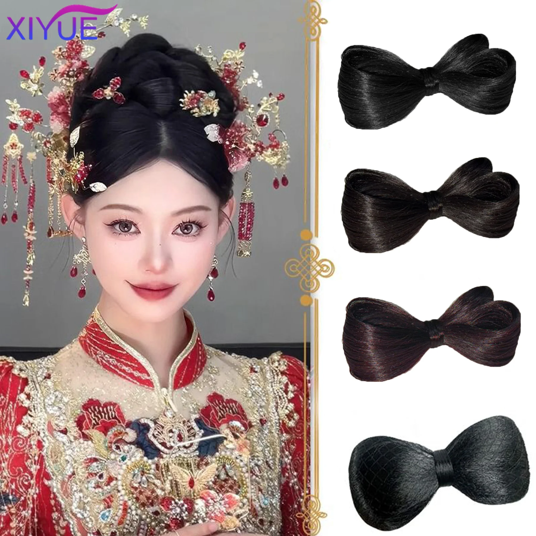 XIYUE Synthetic Natural Fake Hair bow wig Hair Bag Fluffy Cute Coil Hair Artifact Classical Chinese Oriented Hair Ancient style
XIYUE Synthetic Natural Fake Hair bow wig Hair Bag Fluffy Cute Coil Hair Artifact Classical Chinese Oriented Hair Ancient style