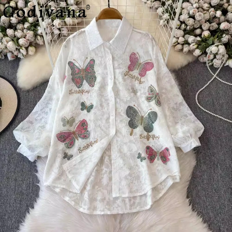 Japanese Age-reducing Three-dimensional Embroidered Butterfly Turn-down Collar Shirt Girls Spring Summer White Loose Playful Top
Japanese Age-reducing Three-dimensional Embroidered Butterfly Turn-down Collar Shirt Girls Spring Summer White Loose Playful Top