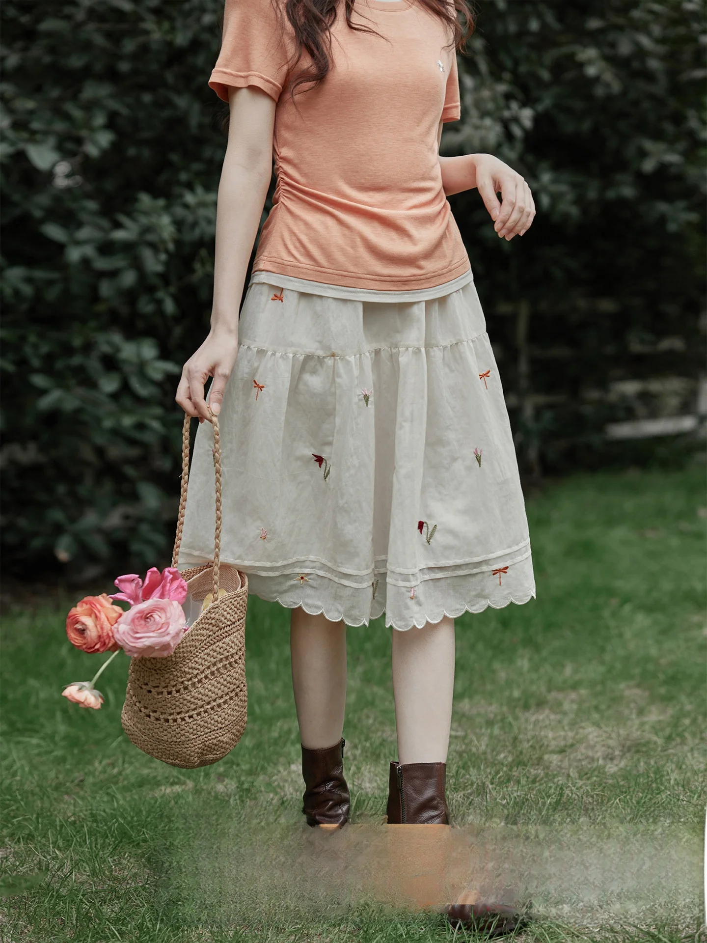 Elegant Korean Style Half-length A-line Skirt with Embroidery Lace Spring Summer New Arrival for Ladies High-waist Cotton Blend
Elegant Korean Style Half-length A-line Skirt with Embroidery Lace Spring Summer New Arrival for Ladies High-waist Cotton Blend