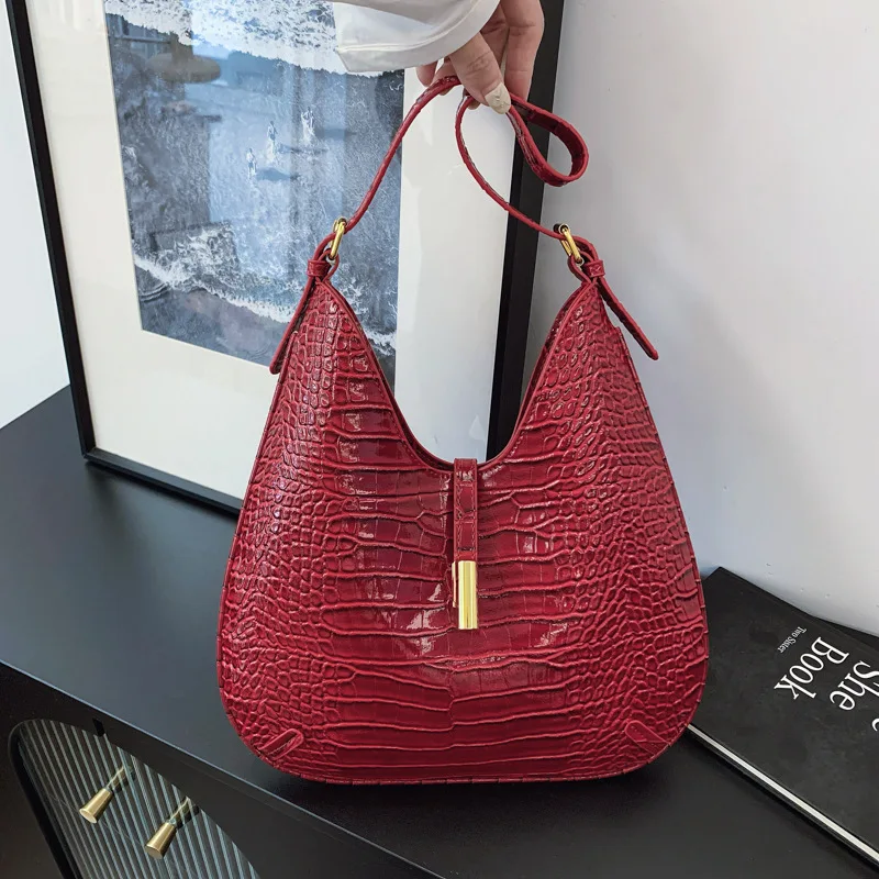 2025 Minimalist Underarm Bag Womens Small Batch Croc Print Shoulder Purse Sleek Commute Handbag for Work Casual
2025 Minimalist Underarm Bag Womens Small Batch Croc Print Shoulder Purse Sleek Commute Handbag for Work Casual