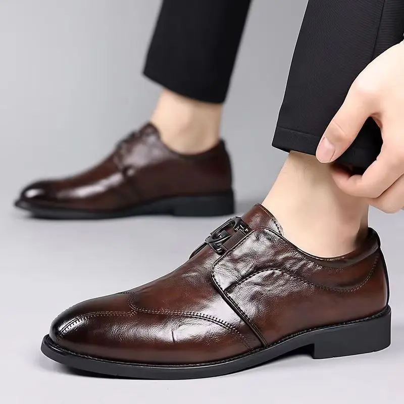 Summer Men Dress Shoes Platform Slip on Leather Shoes Business Social Formal Shoes for Men Casual Sneakers Мужские Кожаные Туфли
Summer Men Dress Shoes Platform Slip on Leather Shoes Business Social Formal Shoes for Men Casual Sneakers Мужские Кожаные Туфли