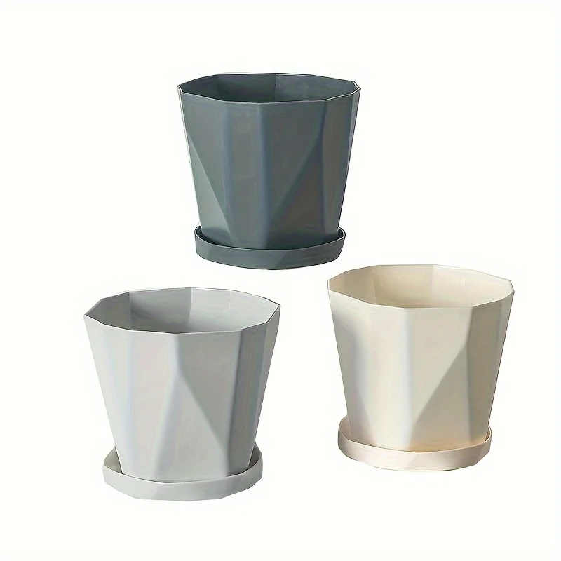 3pcs Resin Geometric Succulent Planters Set, Modern Argyle Design With Drainage Hole & Saucer, Indoor/Outdoor Decorative Pots, C
3pcs Resin Geometric Succulent Planters Set, Modern Argyle Design With Drainage Hole & Saucer, Indoor/Outdoor Decorative Pots, C