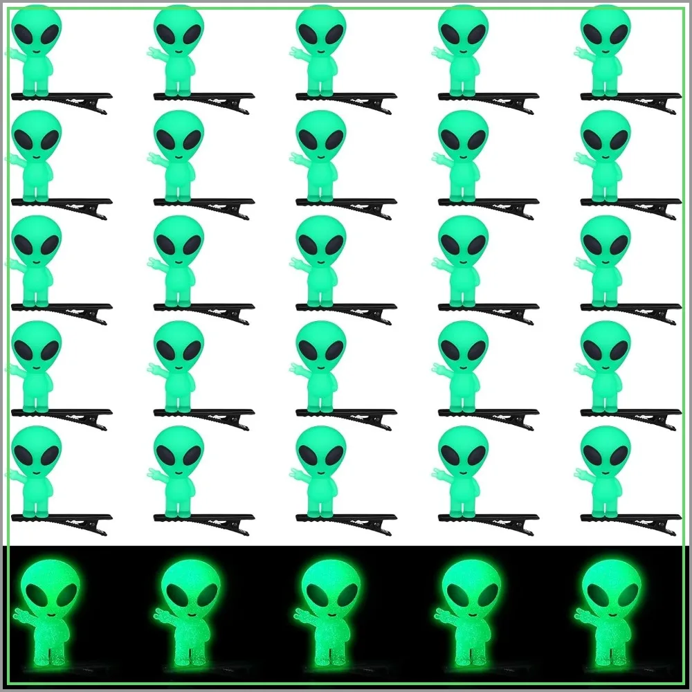 60 Pcs Mini Alien Glow in the Dark Hair Clips - Space Theme Party Hairpins, Funny Halloween Accessories for Rave Music Festival
60 Pcs Mini Alien Glow in the Dark Hair Clips - Space Theme Party Hairpins, Funny Halloween Accessories for Rave Music Festival