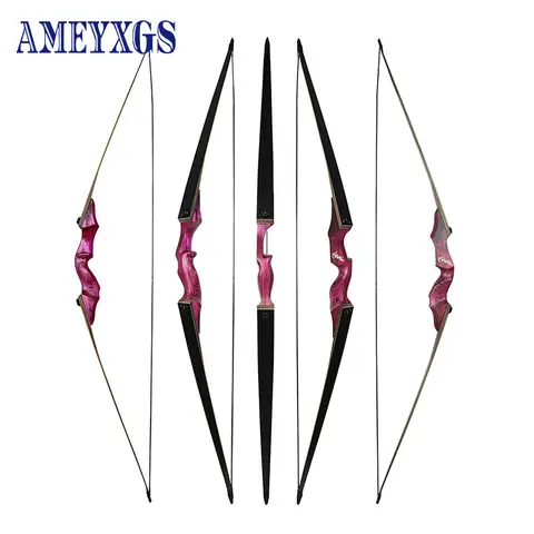 60inch Recurve Bow 20-60lbs Right/Left Hand Traditional Takedown Bow Wooden Bows for Archery Hunting Shooting Outdoor Sport