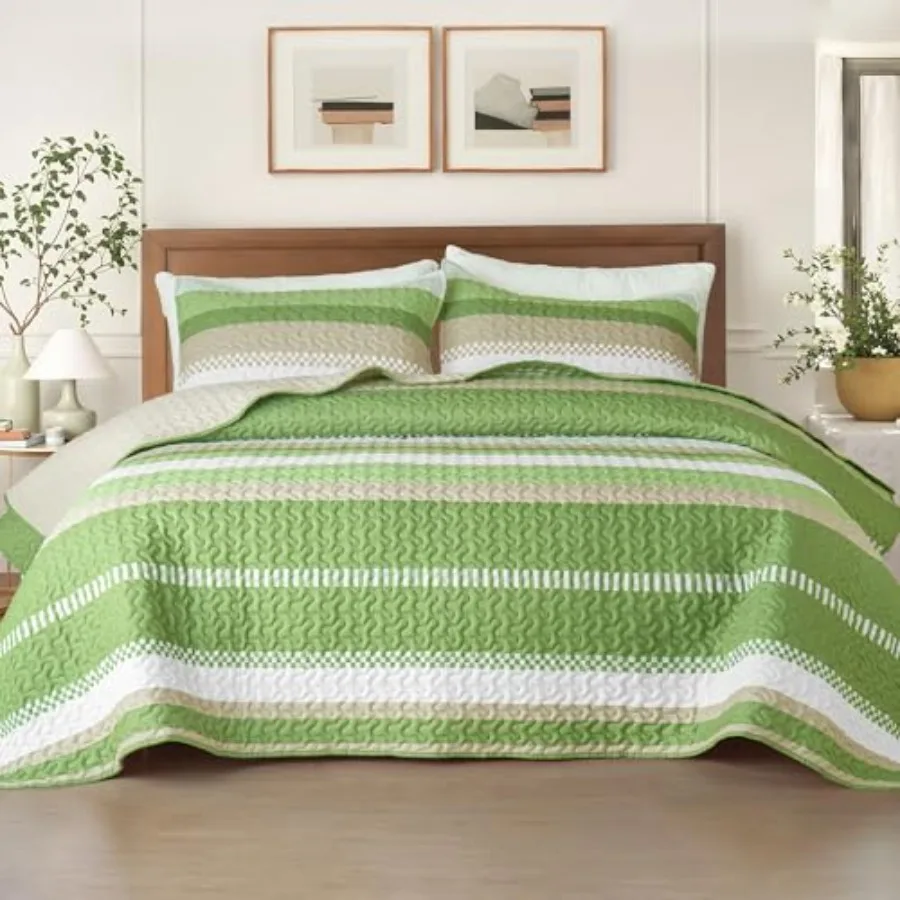 Комплект покрывал King Size - Двустороннее зеленое покрывало King Size с 2 наволочками, легкое, в стиле бохо, с полосками, увеличенного размера.
Комплект покрывал King Size - Двустороннее зеленое покрывало King Size с 2 наволочками, легкое, в стиле бохо, с полосками, увеличенного размера.