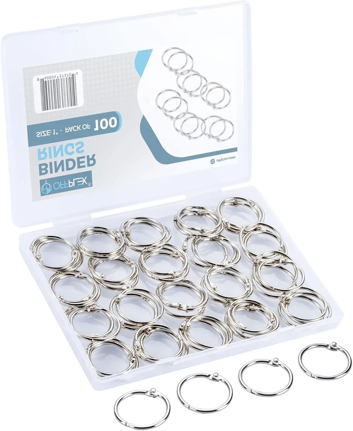 1 Inch Loose Leaf Binder Rings 100 Pack - Sturdy Metal Book Rings for Office School Home
1 Inch Loose Leaf Binder Rings 100 Pack - Sturdy Metal Book Rings for Office School Home
