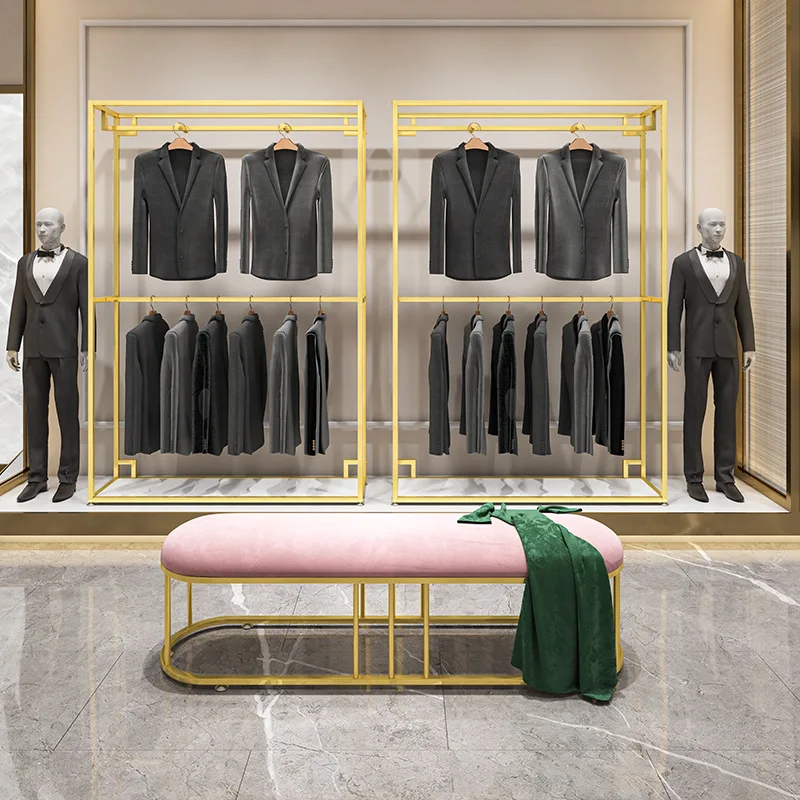 Custom. Clothing Store Display Shelf Men's Shelf Clothes Rack Double-Layer Suit Shelf Dress Shelf Wedding Shelf Floor Display Ra
Custom. Clothing Store Display Shelf Men's Shelf Clothes Rack Double-Layer Suit Shelf Dress Shelf Wedding Shelf Floor Display Ra
