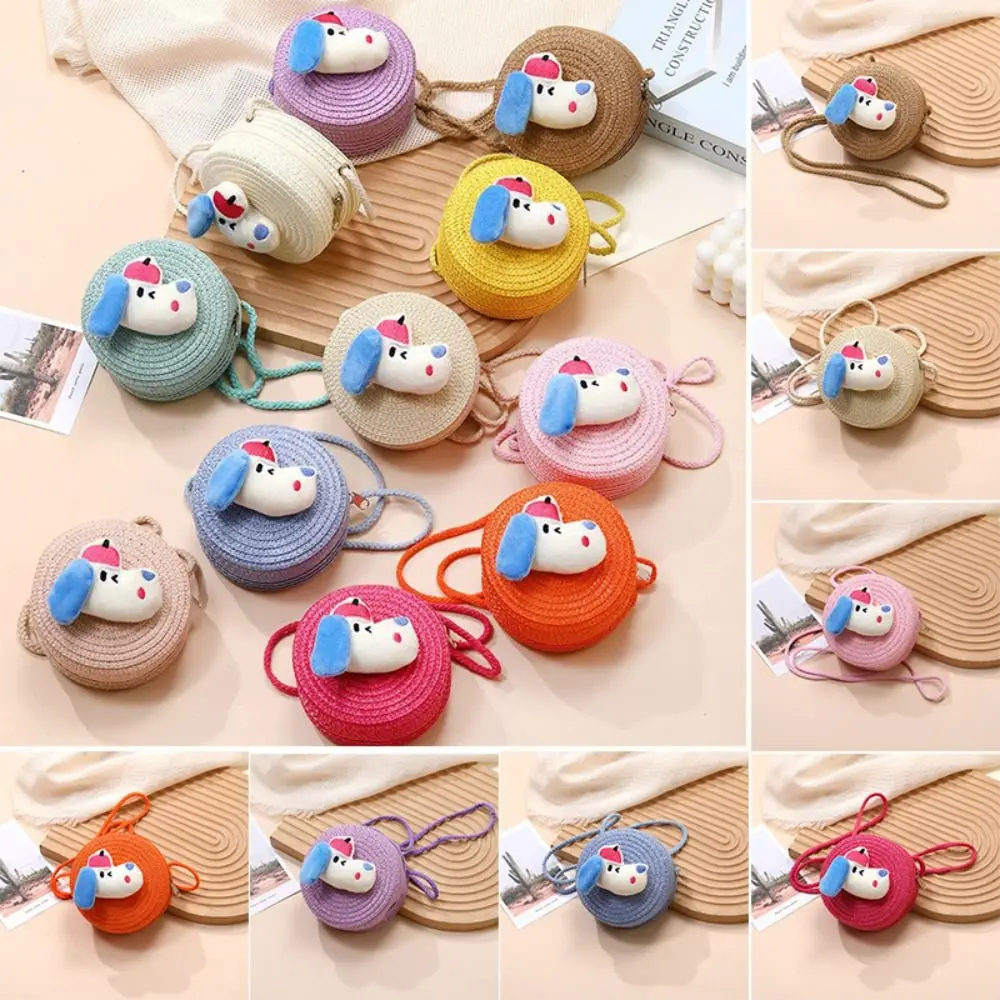 Cute Cartoon Puppy Woven Bag Zipper Solid Color Summer Beach Shoulder Bag Round Photo Props Kids Coin Purse
Cute Cartoon Puppy Woven Bag Zipper Solid Color Summer Beach Shoulder Bag Round Photo Props Kids Coin Purse