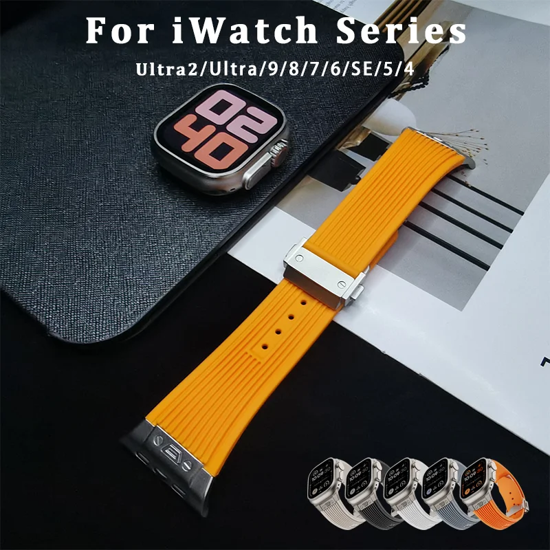 Sports Rubber Band For Apple Watch Ultra 2 49mm 45mm 44mm 42mm Soft Silicone Strap For iWatch Series 9 8 7 6 5 4 se Men Bracelet
Sports Rubber Band For Apple Watch Ultra 2 49mm 45mm 44mm 42mm Soft Silicone Strap For iWatch Series 9 8 7 6 5 4 se Men Bracelet