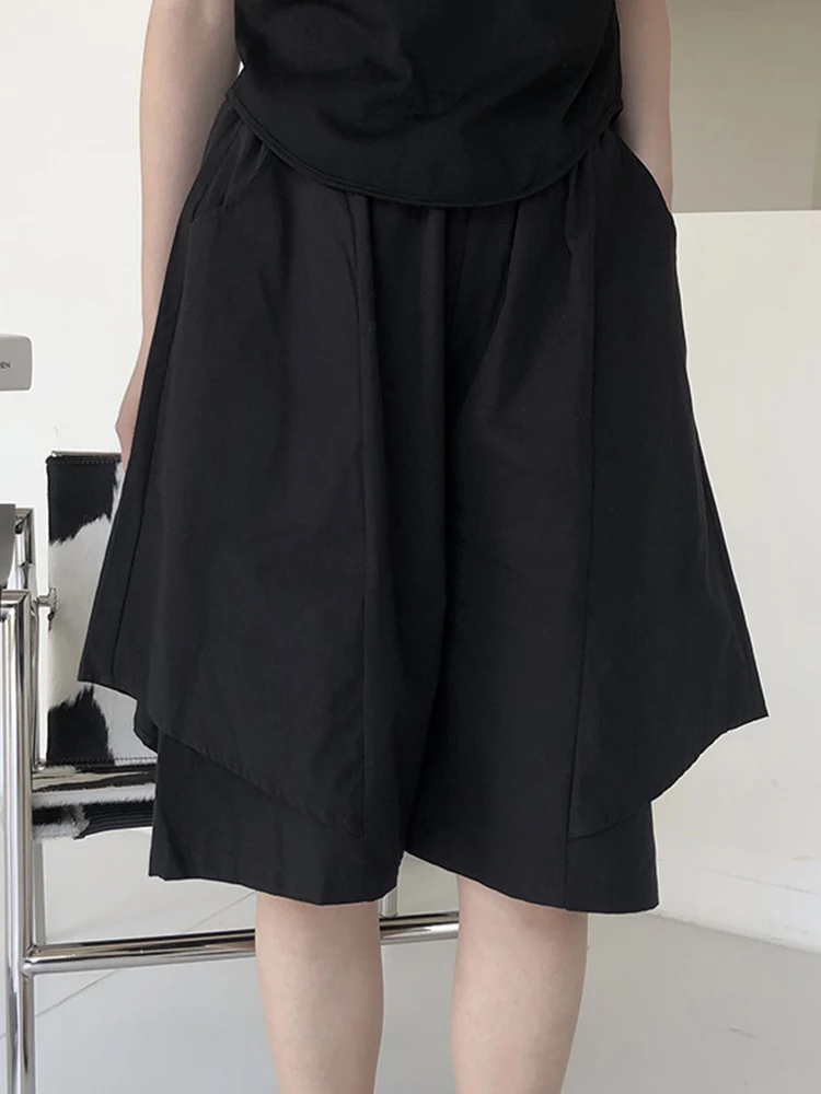 Black Wide Leg Pants Women's Summer Thin Cotton Casual Trousers Asymmetrical Design Double Layer Short Shorts by Lu Yushan Is...
Black Wide Leg Pants Women's Summer Thin Cotton Casual Trousers Asymmetrical Design Double Layer Short Shorts by Lu Yushan Is...