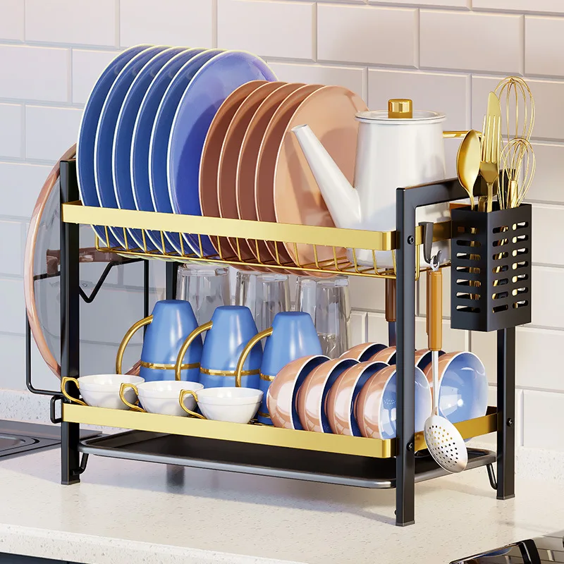 Durable Kitchen Dish Drain Rack Double-layer Tableware Storage Rack Tableware Shelf Drain Basket Sink Dishwasher Dish Rack
Durable Kitchen Dish Drain Rack Double-layer Tableware Storage Rack Tableware Shelf Drain Basket Sink Dishwasher Dish Rack