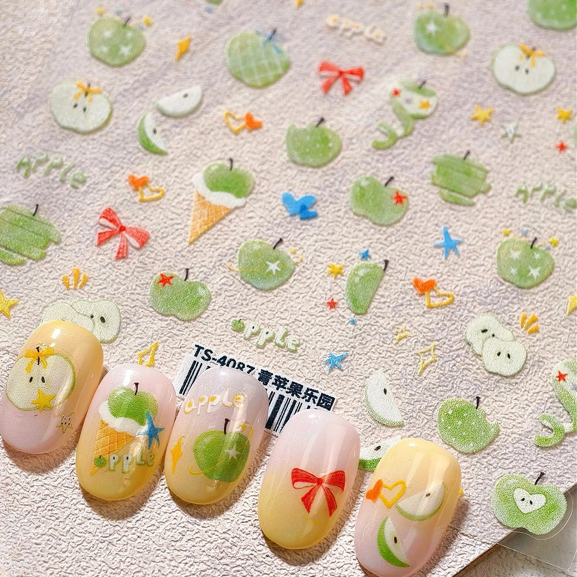 Cute Green Apple Ice Cream Star Starburst Bowknot Fruit Cutting Peelings Peel The Skin Heart Nail Art Stickers Manicure Decals
Cute Green Apple Ice Cream Star Starburst Bowknot Fruit Cutting Peelings Peel The Skin Heart Nail Art Stickers Manicure Decals