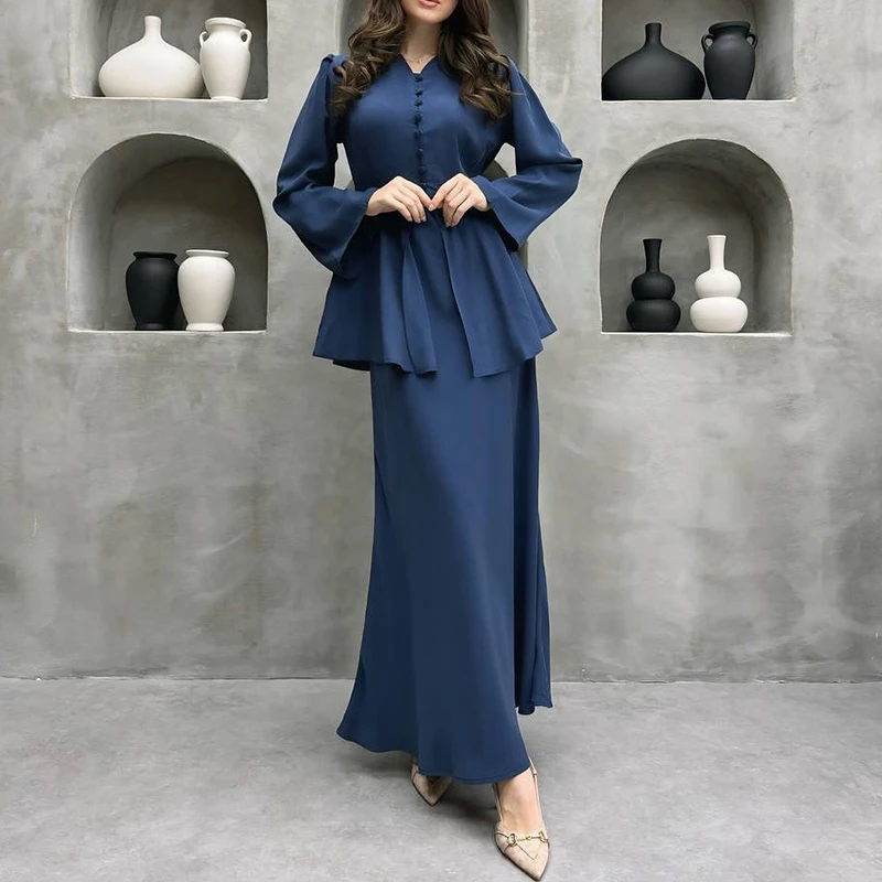 Elegant Temperament Satin Slim Two Piece Set New Spring Long Sleeved Top with Dress Women's Suit Simple Solid Color Party Outfit
Elegant Temperament Satin Slim Two Piece Set New Spring Long Sleeved Top with Dress Women's Suit Simple Solid Color Party Outfit