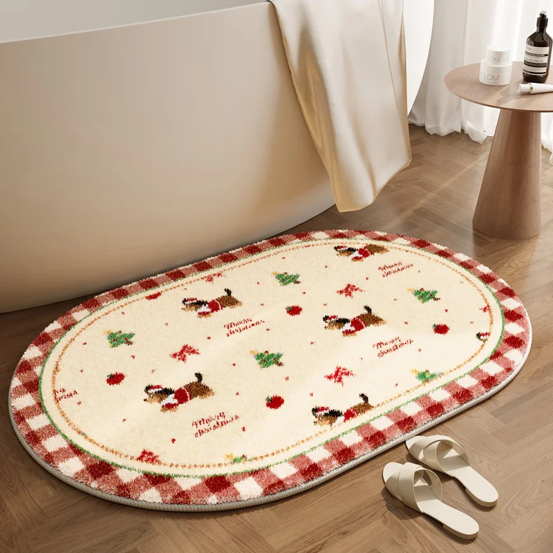 New American Style Christmas Series Plush Oval Foot Mat Bathroom Rug Non-Slip Water Uptake Fashion Home Accessories Splashproof
New American Style Christmas Series Plush Oval Foot Mat Bathroom Rug Non-Slip Water Uptake Fashion Home Accessories Splashproof