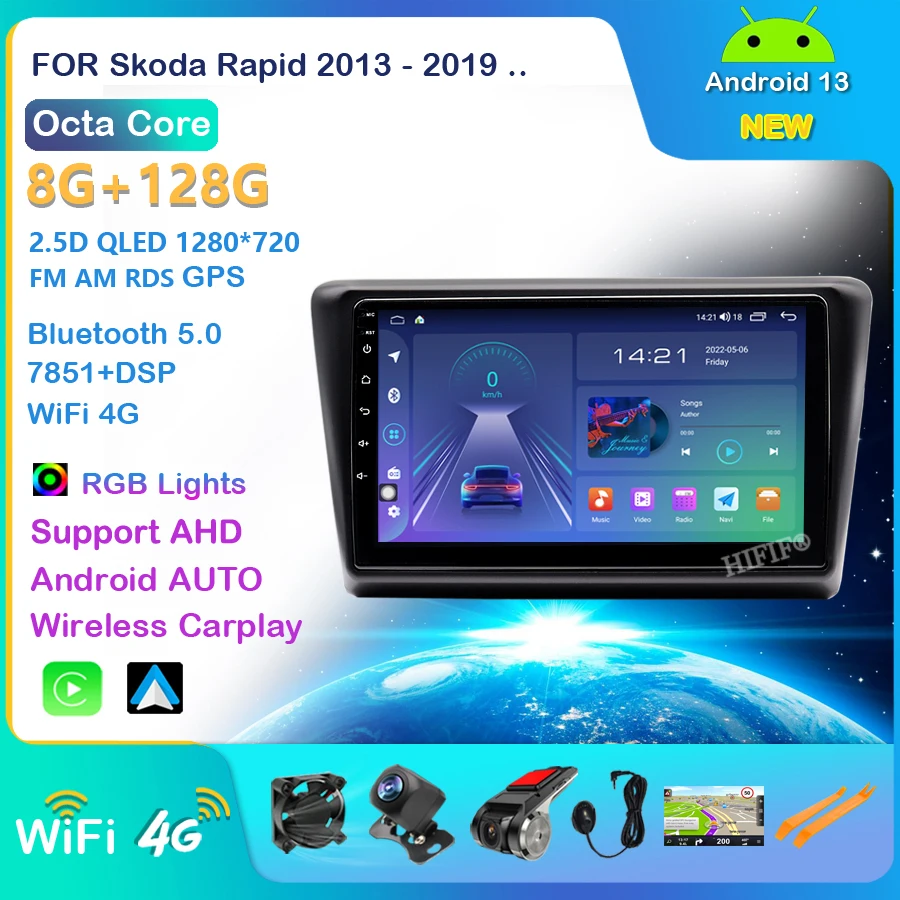 Radio Automotive 2 Din Android 13 Car Radio For Skoda Rapid 2013-2019Car Stereo Receiver 6G+128G Car Multimedia Player Carplay
Radio Automotive 2 Din Android 13 Car Radio For Skoda Rapid 2013-2019Car Stereo Receiver 6G+128G Car Multimedia Player Carplay