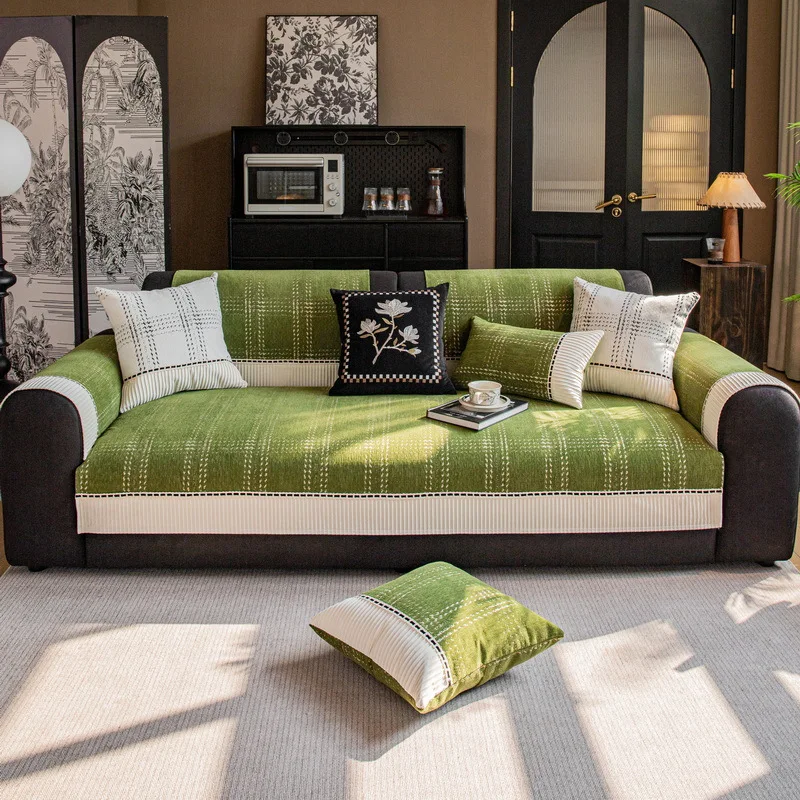 Хлопчатобумажная ткань, универсальная нескользящая подушка для дивана на четыре сезона, современная простая комбинированная подушка для дивана, полотенце