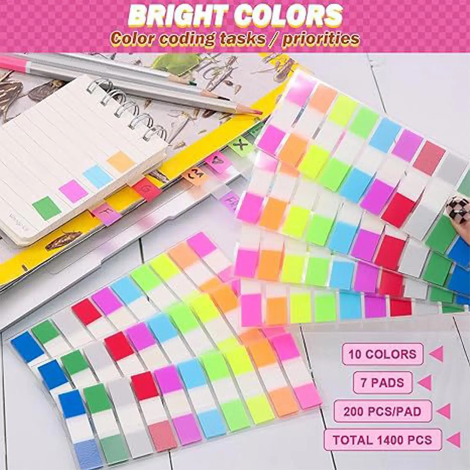 2 sheets Index Tabs Colored Marker Label For Notes Reading Sticky Page Markers For School Home Office Work Notebook
2 sheets Index Tabs Colored Marker Label For Notes Reading Sticky Page Markers For School Home Office Work Notebook