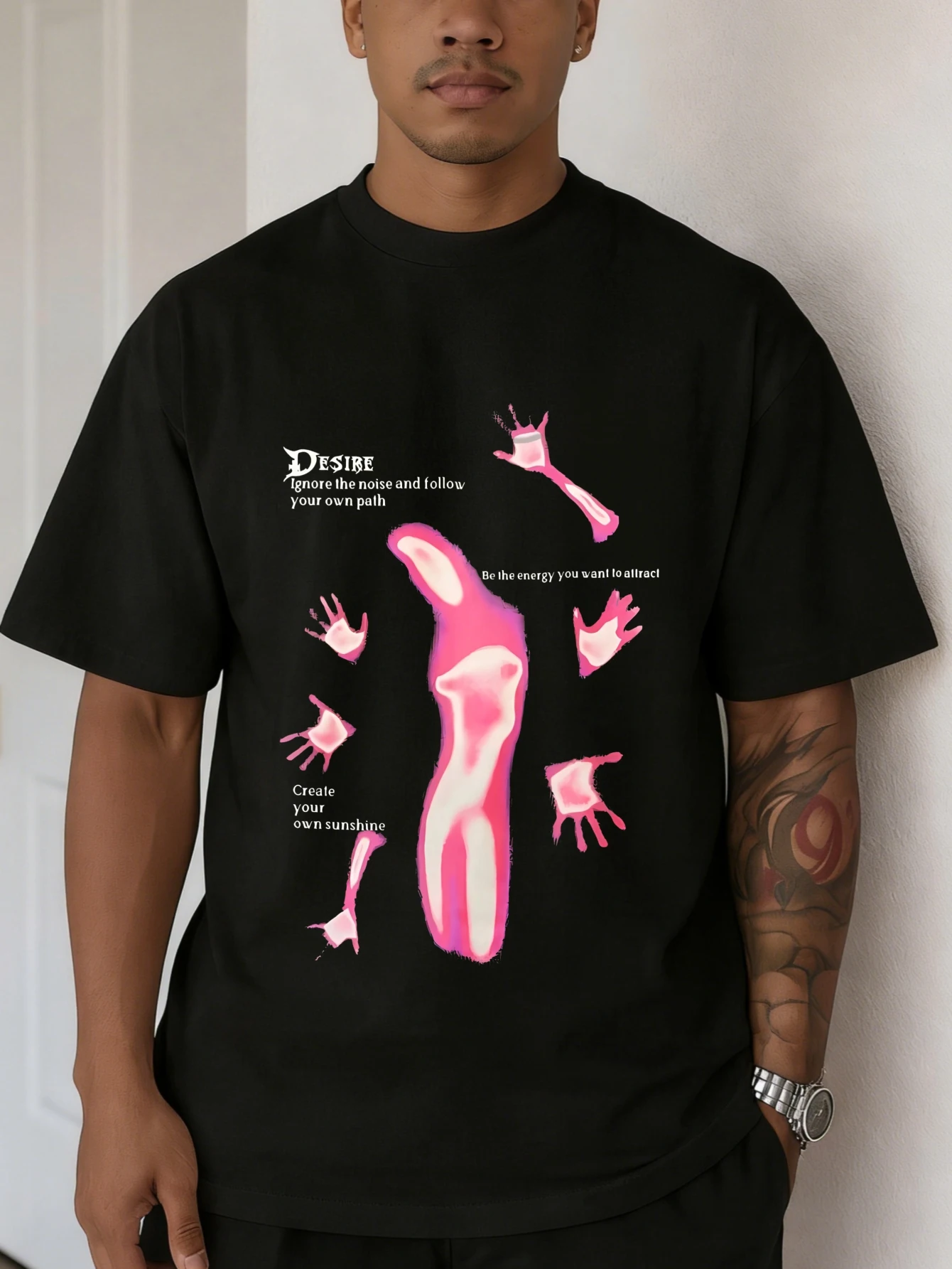Mens Oversized Cotton Streetwear Graphic T Shirt - Pink Anatomical Hand & Body Print Short Sleeve Summer Casual Tee for Men
Mens Oversized Cotton Streetwear Graphic T Shirt - Pink Anatomical Hand & Body Print Short Sleeve Summer Casual Tee for Men